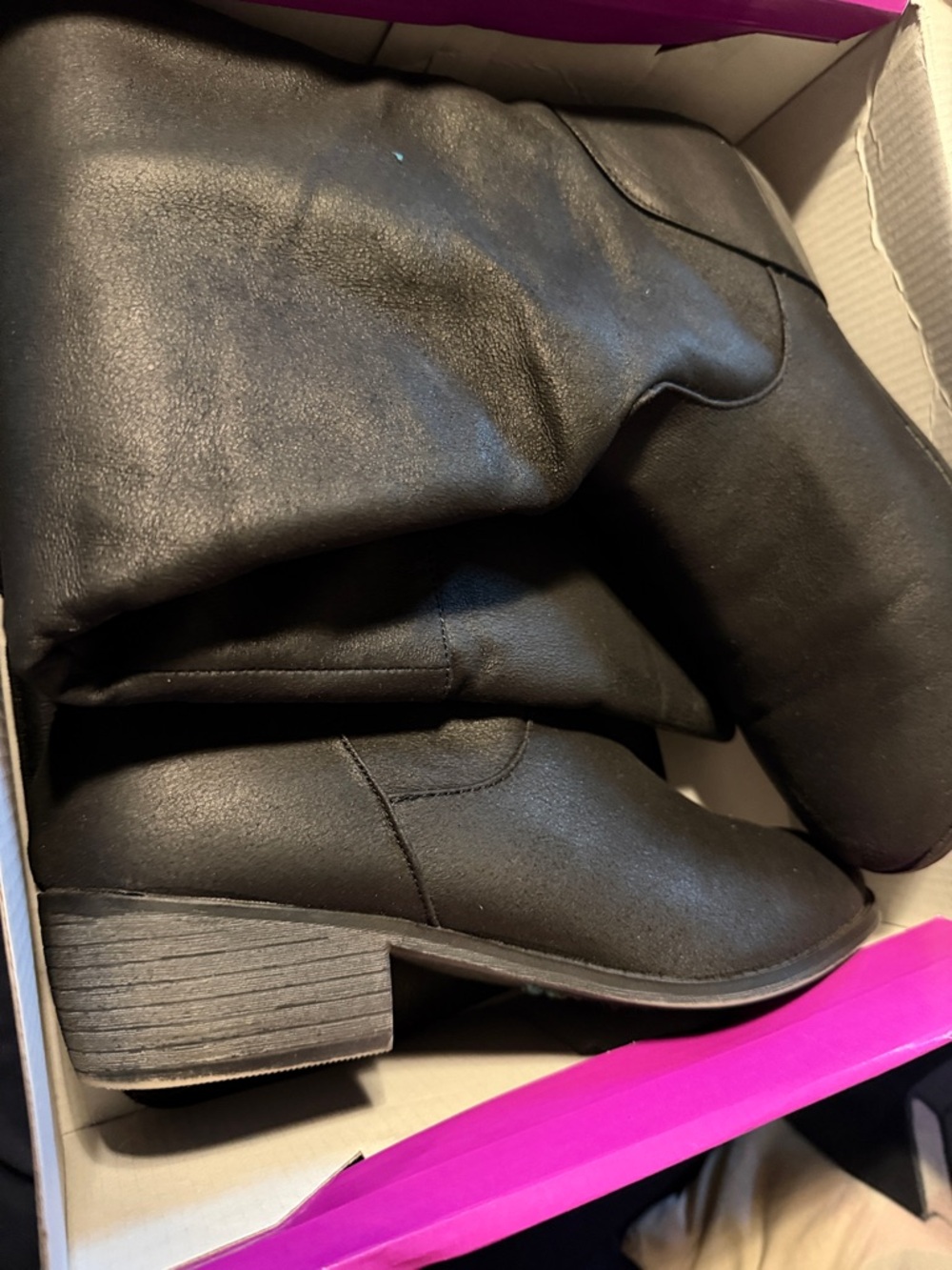 Rampage Black Mid-Calf Heeled Boots